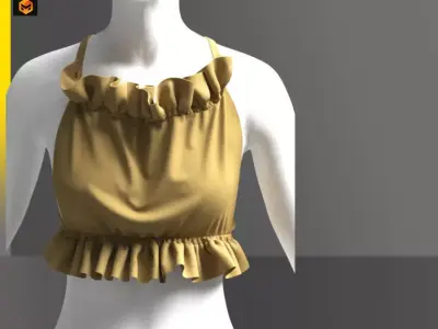  4 Crop Top Pack 3D model