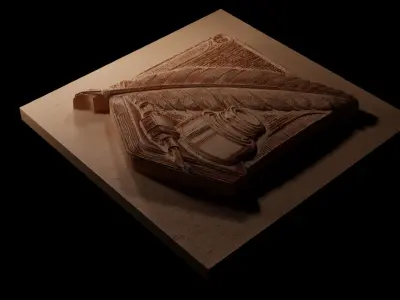Feather Quill and Ink CNC 3d Print High Relief Sand Casting 3D print model