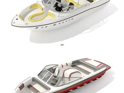 Motorboat Speedboat Fleet collection 3D model