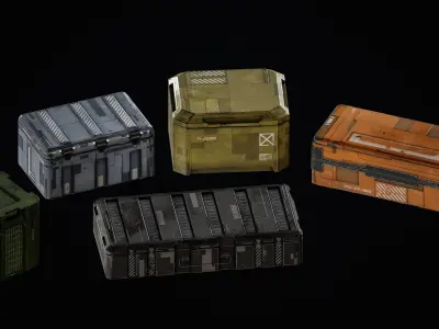 SciFi Crates Pack Vol 2 Low-poly 3D model