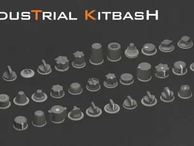 Industrial Kitbash-V3- Control panel details 3D model