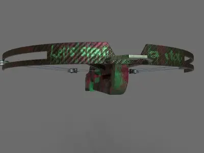 Anarchy style crossbow game ready low poly baked Low-poly 3D model