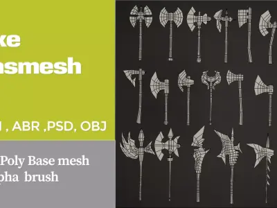 Axe Base Mesh VOL02 Low-poly 3D model