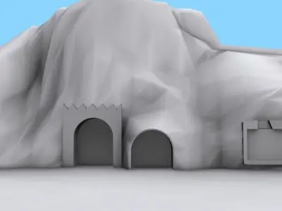 Taq-e Bostan 3d model Low-poly 3D model