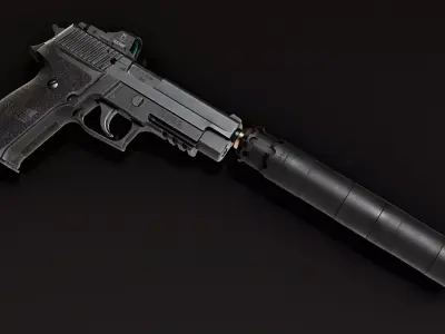 Rugged Suppressors Obsidian 9mm Handgun Suppressor Low-poly 3D model