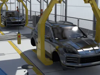  Porsche Body Conveyor and Worker 