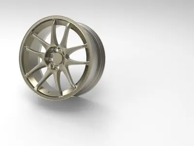 Sports Car Wheel Rim -TENZO DC5- Low-poly 3D model