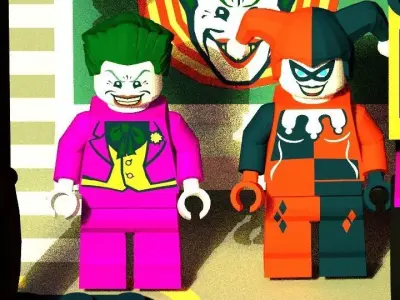 LEGO Joker And Harley Quinn Low-poly 3D model