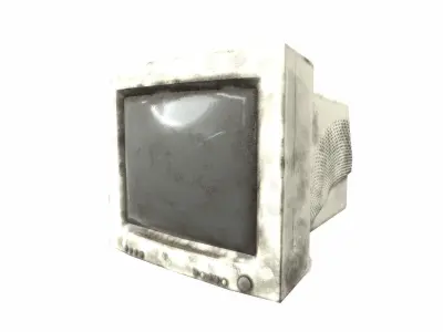 Vintage crt tube computer monitor display  da1 Low-poly 3D model