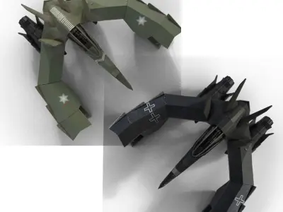 Spaceship Airplane 3 Low-poly 3D model