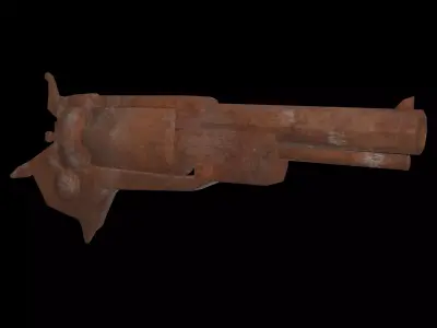 BrokenRustRevolver Free low-poly 3D model