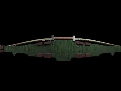 Hand-Crafted Crossbow Low-poly 3D model