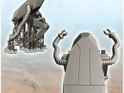 Robot with two articulated arms with claws and bionic eye 5 - Fu 3D print model
