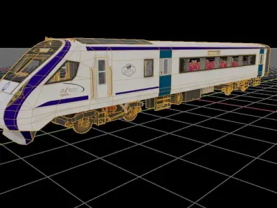 vande bharat express train 18 Low-poly 3D model