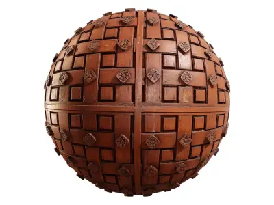 Carved Wooden Door Panel PBR  Texture