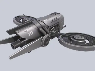 Unmanned Scifi Drone Low-poly 3D model