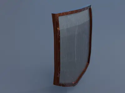 Medieval battle shield Low-poly 3D model