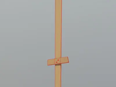 Wooden Sword Low-poly 3D model 2