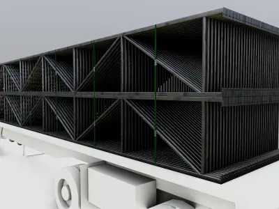 CARGO MODELS FOR TRUCK TRAILER-Roof Modul Type-4 3D model