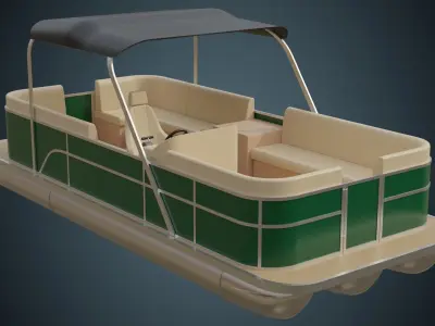 Pontoon Boat 1 Basic 3D model