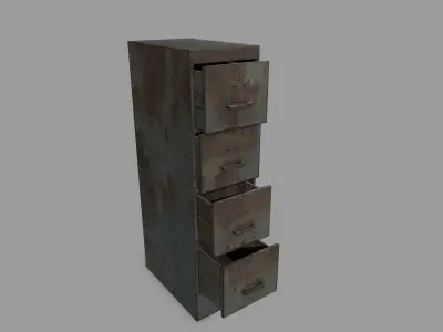 Cabinet metal column Low-poly 3D model