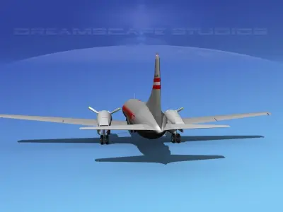 Convair CV-340  Texas Airlines 3D model