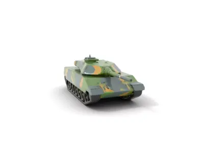Camo Battle Tank model pack Low-poly 3D model