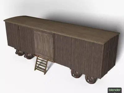 Victorian Train Cargo Carriage Low-poly 3D model