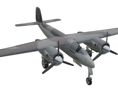 Focke-Wulf Ta 154 Moskito Low-poly 3D model