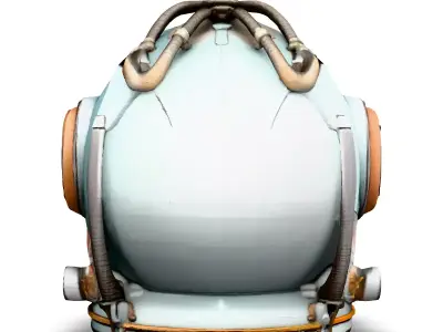 Retro SciFi Diving Helmet 3D Model Low-poly 3D model