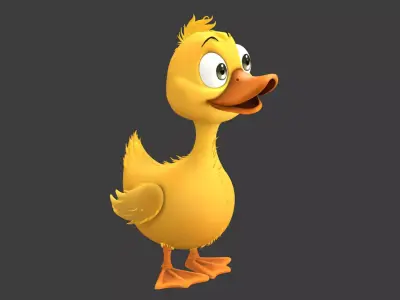 Cartoon Duck 3D Model Low-poly 3D model