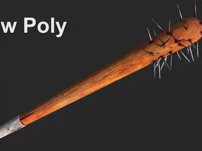 Low Poly Baseball with nails Low-poly 3D model