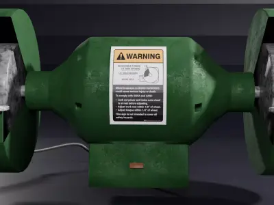 Industrial Bench Grinder - Ultra Realistic PBR - Game Ready Low-poly 3D model