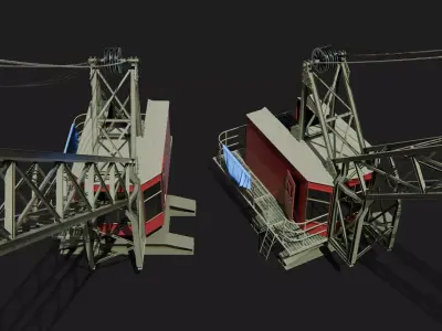 Mobile port Crane heavy duty lift hoist 3D model 3D model