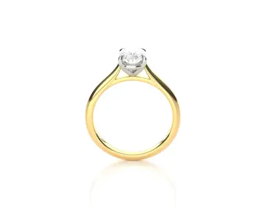 Oval Diamond Solitaire Ring  3D print model