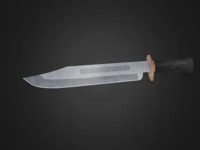 Stainless Stell Bowie Knife Low-poly 3D model