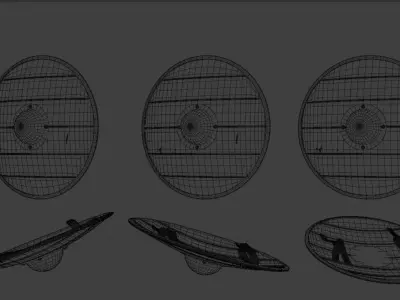 Medieval shield pack 3 in 1 Low-poly 3D model
