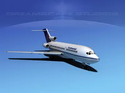 Boeing 727-100 Continental 2 3D model