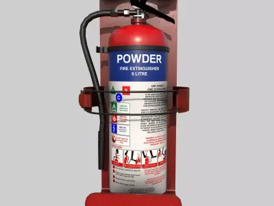 Fire Extinguisher with Stand Low-poly 3D model