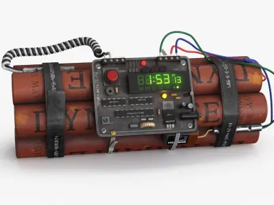 Dynamit Time Bomb Low-poly 3D model