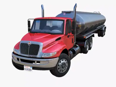 Industrial International Durastar fuel trailer Low-poly 3D model