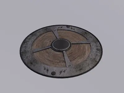 Barbarian shield Low-poly 3D model
