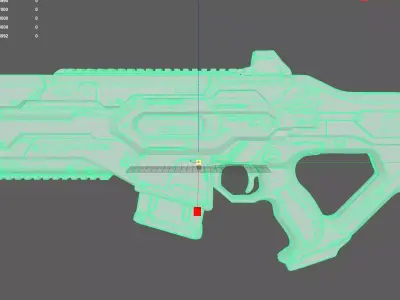 Futuristic Yellow Gun 3D model purchase