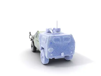 Camo Armed Vehicle model pack Low-poly 3D model