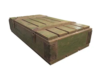 Wooden military ammo box case da1  Low-poly 3D model