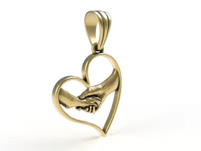 Father Love Heart Pendant 3D print model