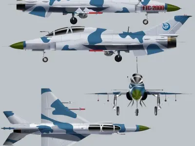FTC-2000 Mountain Eagle Fighter Low-poly 3D model