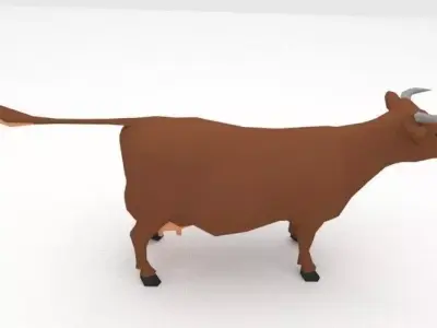 Cow Animal low poly Low-poly 3D model