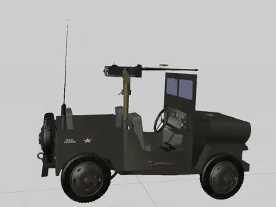 ww2 American Willys Jeep Free 3D model