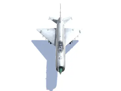 MIG-21 Fishbed Jet Fighter Aircraft Low-poly 3D model